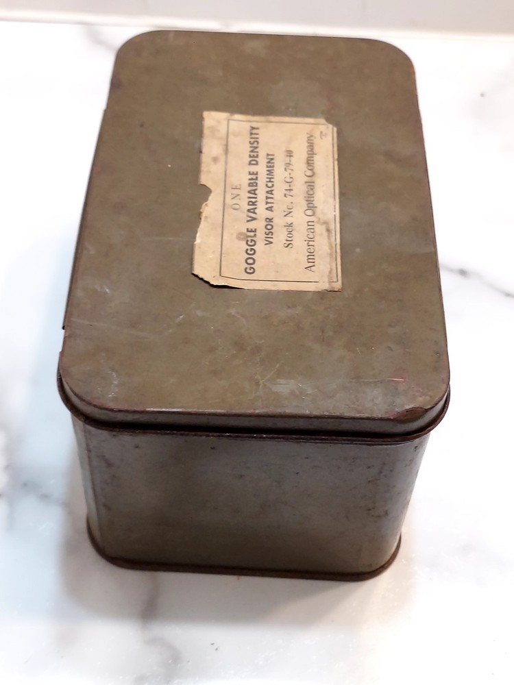 Antique WWII Goggles Variable Density With Tin & 3 Filters FAIR