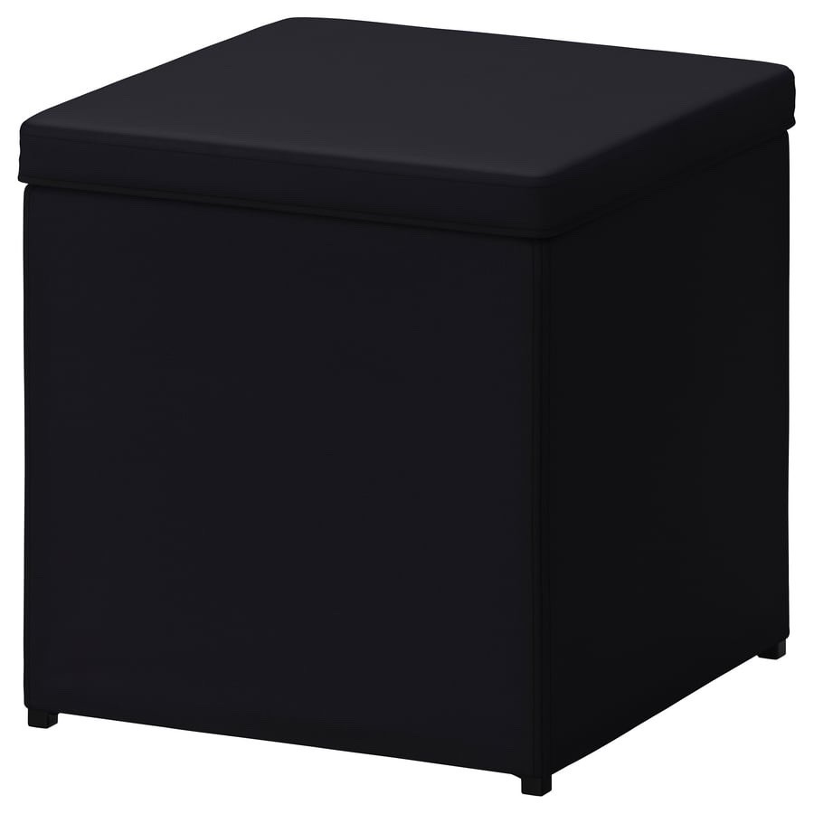 BOSNÄS footstool with storage, Ransta black