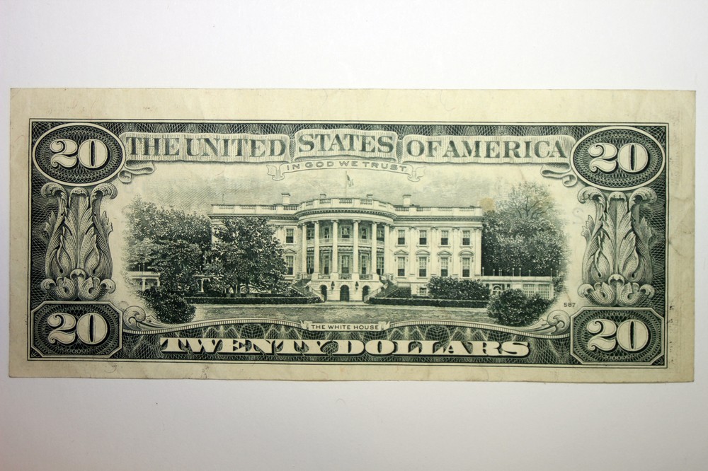 $20.00 Federal Reserve Note Missing Second Print Error Choice VF35 (B41946744D)
