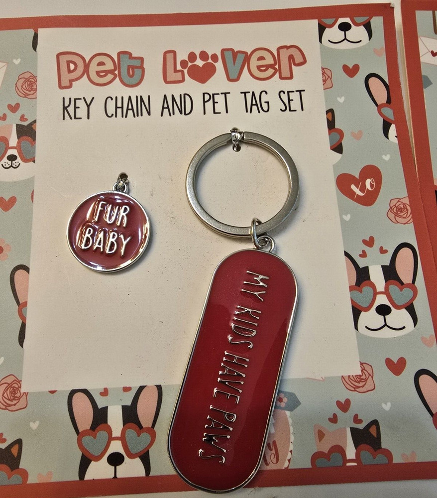 2 - Pet Lover Keychain and Pet Tag