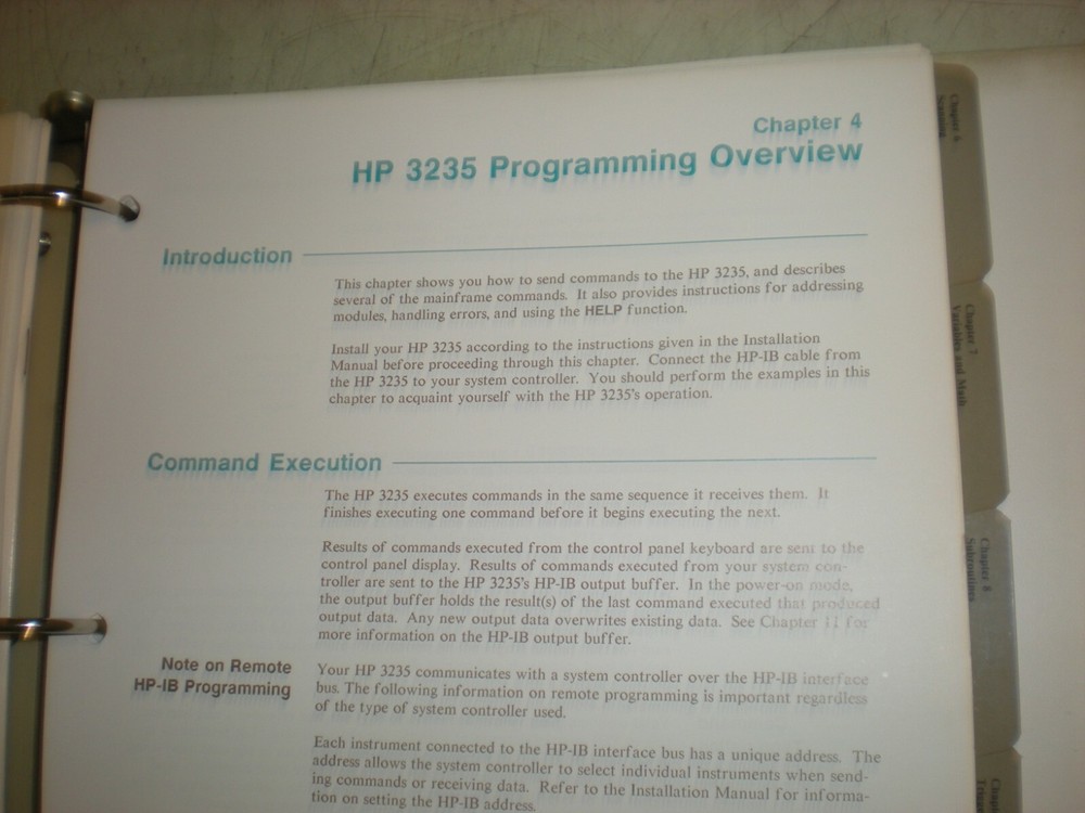 Hewlett Packard Programming & System Info Manual for HP 3235 Switch/Test Unit