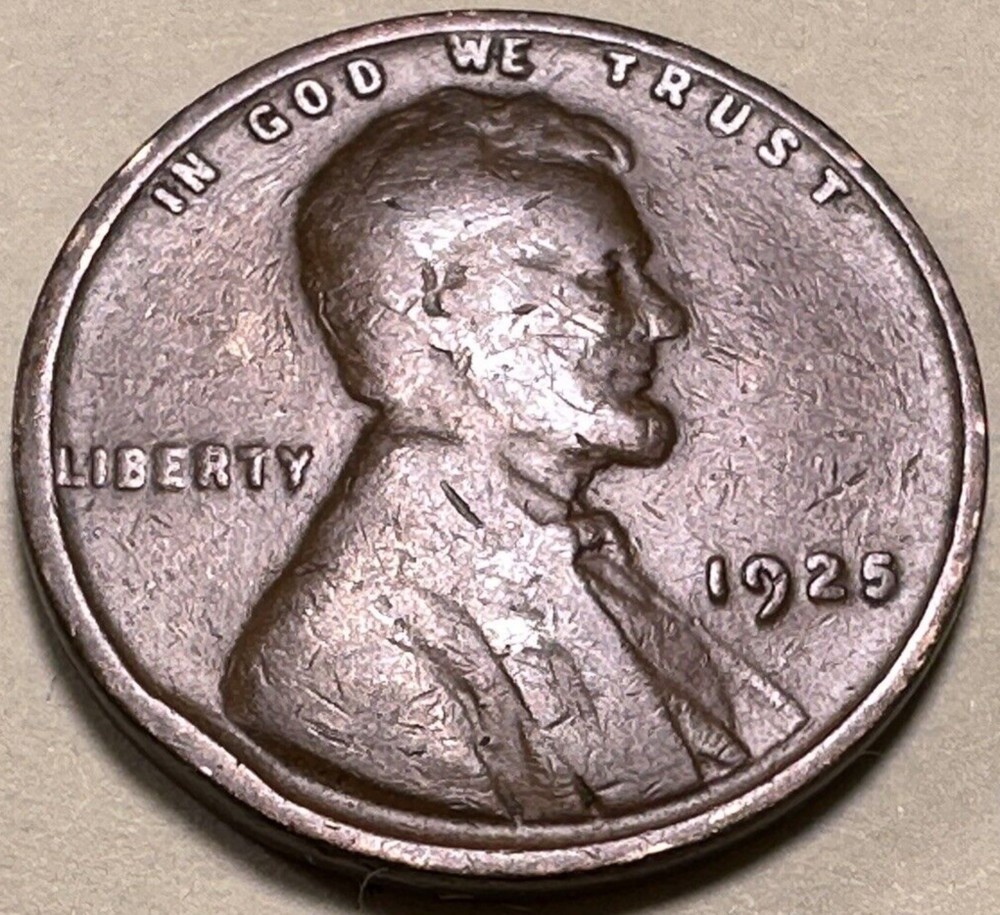 1925 1C BN Lincoln Cent WHEAT PENNY 2017N