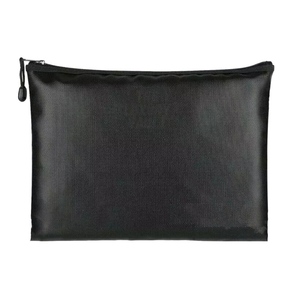 Black Fireproof Waterproof Document Bags Envelope File Folder Cash Pouch