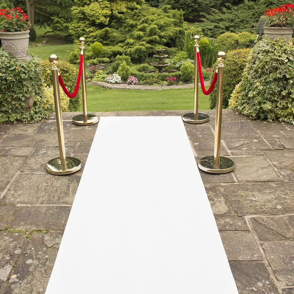 White Wedding Carpet Aisle Runner Floor Marriage Ceremony Bride Event 5 Sizes