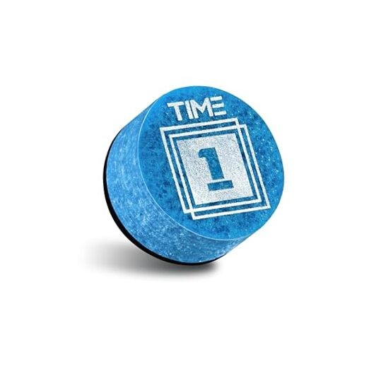 TIME Billiard Pool Cue Tip - 14mm/ Blue/Hardness TIME Pack 3 TIME 2 (Soft)