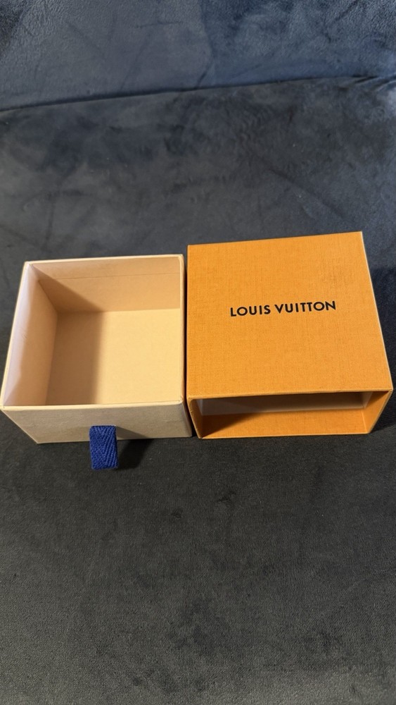 Authentic Louis Vuitton Empty Small Gift Box - Orange/Blue Logo - 3.5" Width