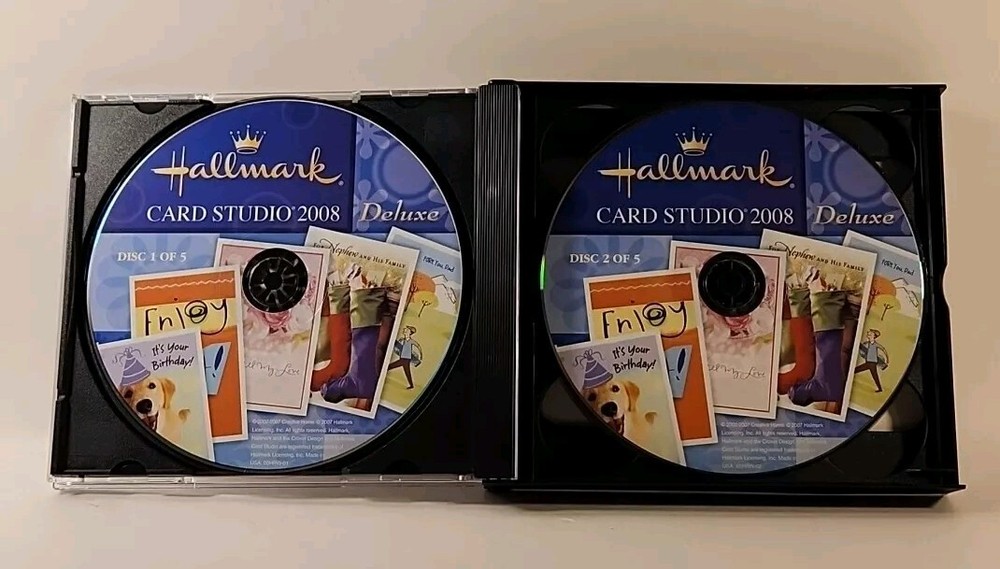 Hallmark Card Studio 2008 Deluxe Greeting Computer Software Windows 5 CD Set