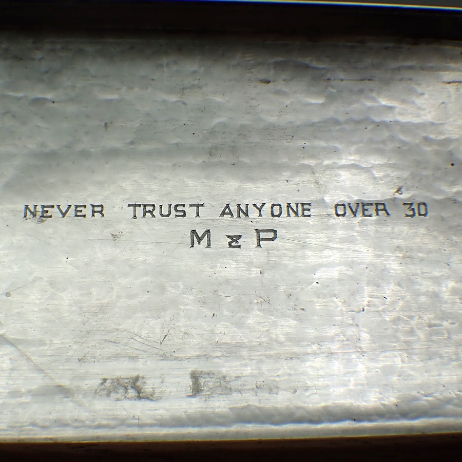 Arts and Crafts Rectangular Box Lebolt Sterling Silver Mono PDW Inscribed Inside