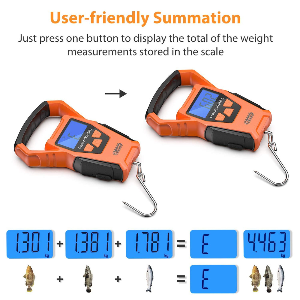 Dr.Meter Fish Scale Waterproof Luggage Weight Scale with Bigger Handle and Hook