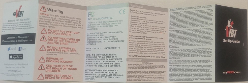 VERT Vertical Jump Sensor, Includes Sensor, Clip, Strap And Charger