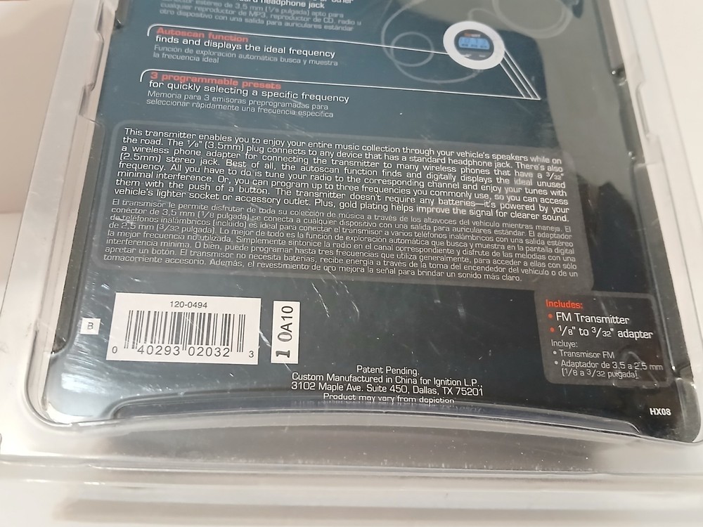 Gigaware FM Transmitter NEW! 12-494 12VDC plug - 3.5mm plug - Autoscan