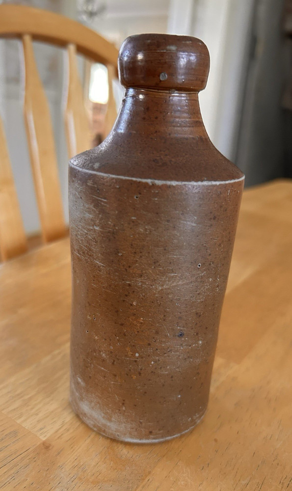 Antique Brown Stoneware Ale Beer Bottle