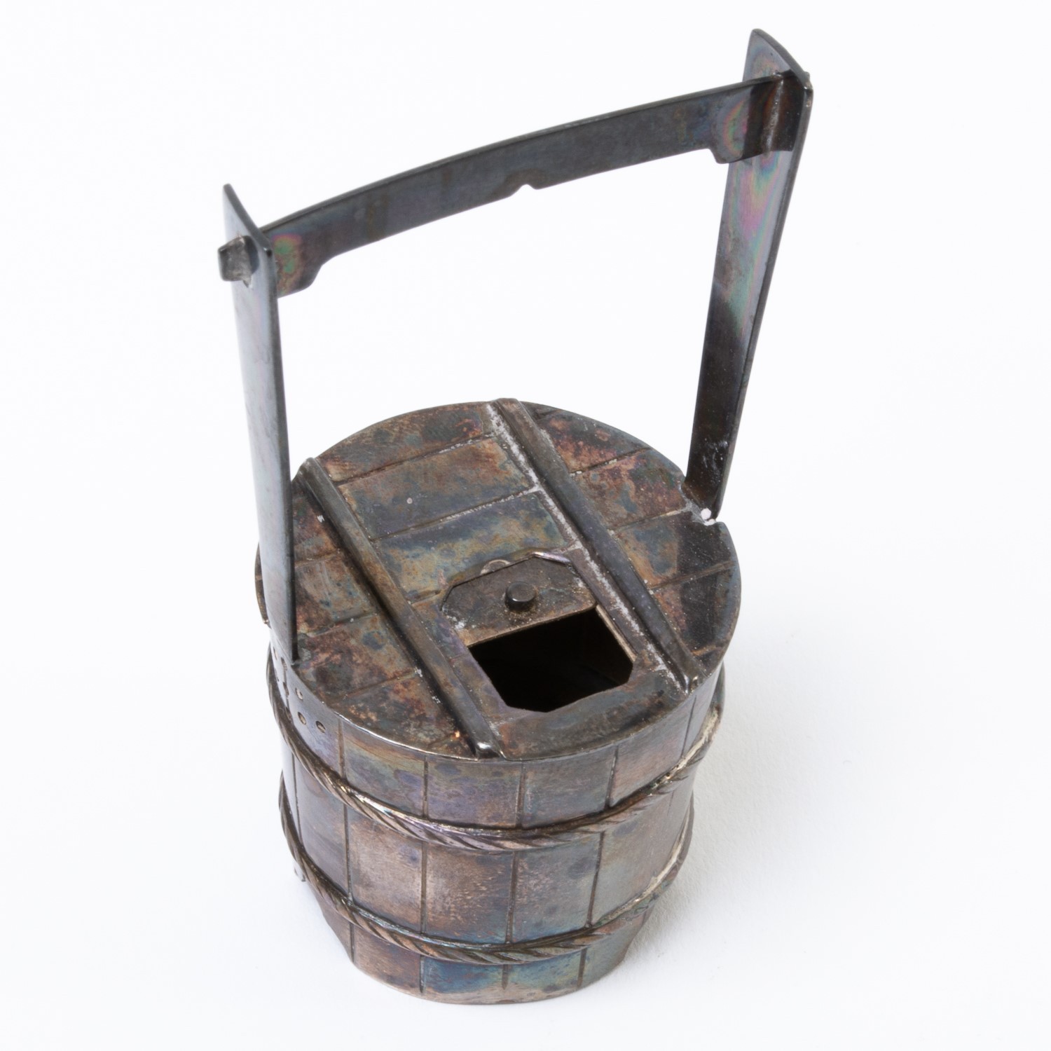 Vintage Japanese 950 Sterling Silver Salt Cellar & Pepper Shaker Set Buckets