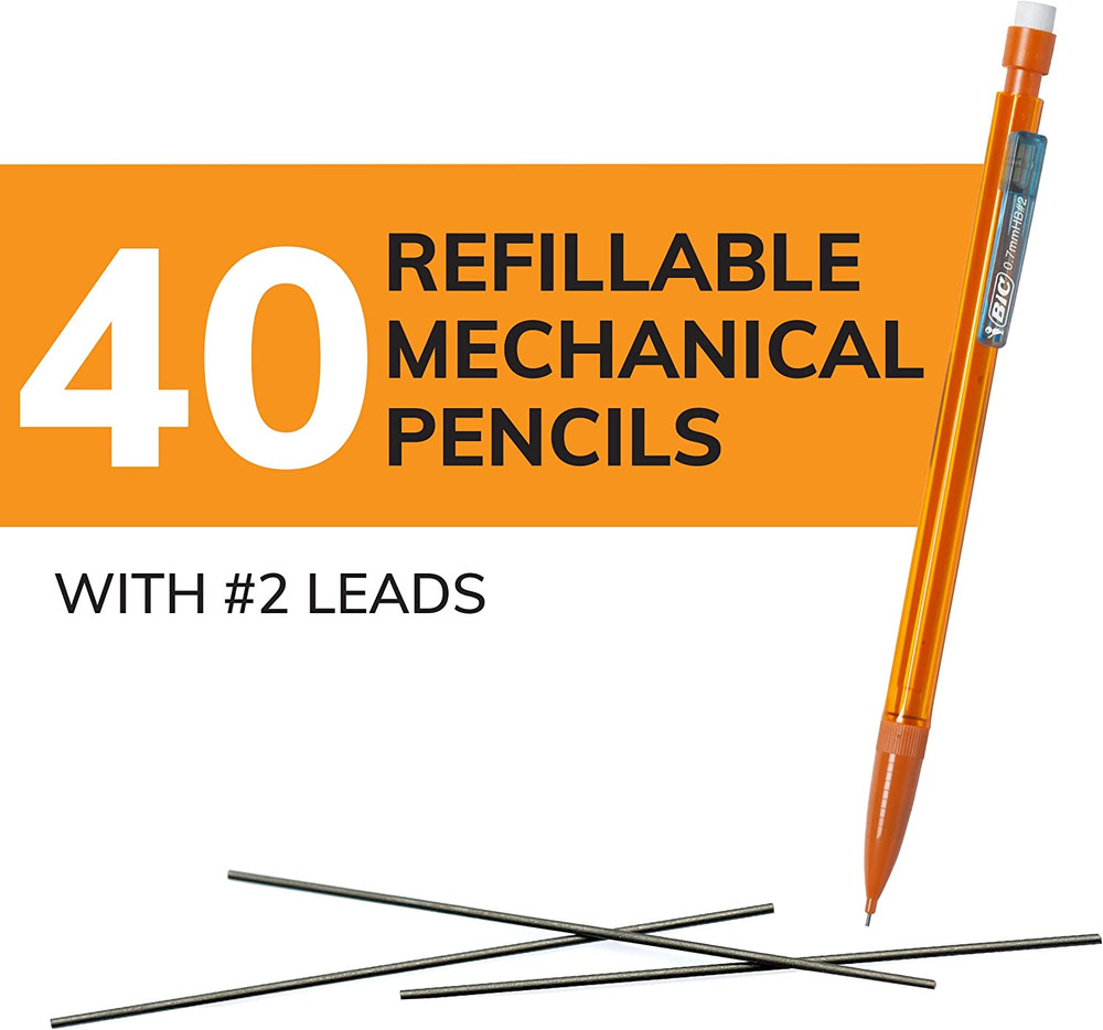 BIC Xtra Smooth Bright Mechanical Pencil, 0.7 Mm Medium Point, Refillable & Retr