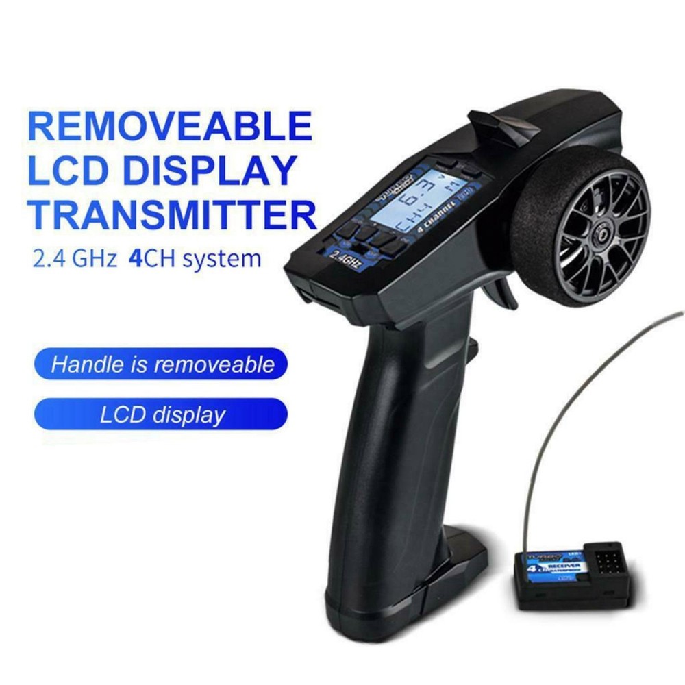 2.4G 4CH LCD Display Waterproof RC Car Remote Controller Transmitter+Receiver