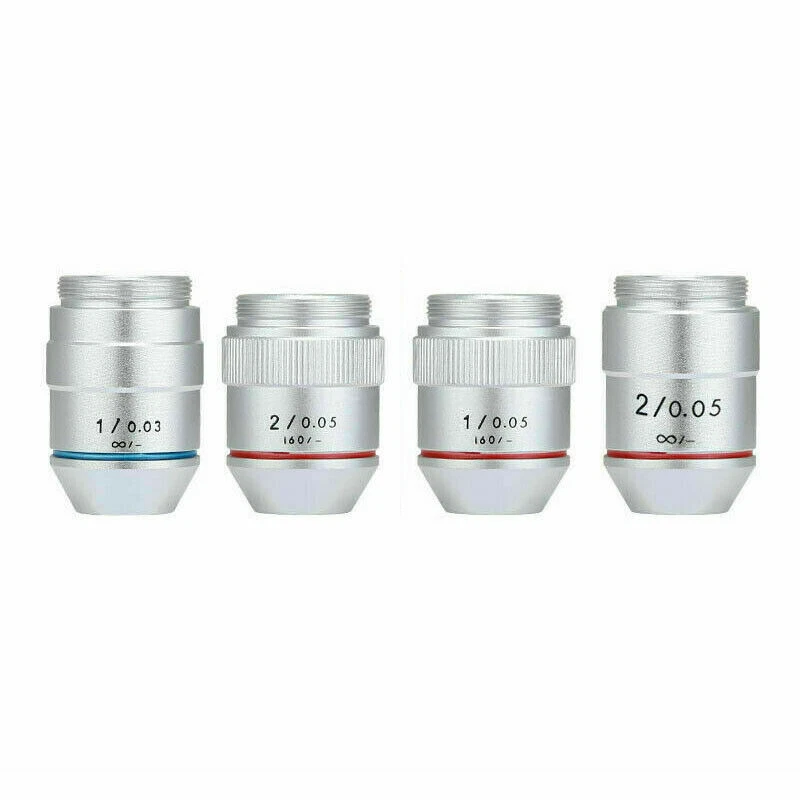 195 1X 2X RMS Achromatic Infinity Objective Lens for Biological Microscope