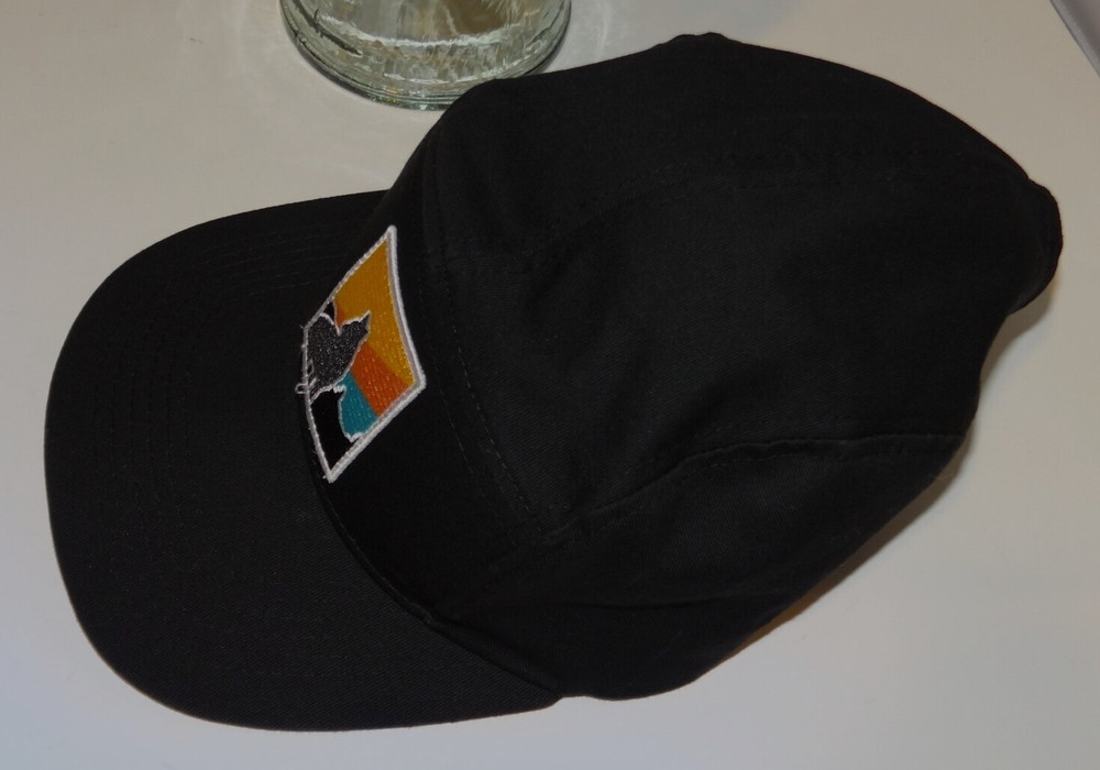 Walrus Audio Strap back Baseball Cap Hat Howling Wolf Patch Five Panel Black