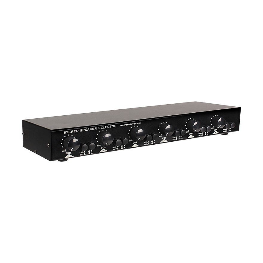 *OPEN BOX* Saga Elite™ 6-Zone Dual Source Stereo Speaker Selector (Black)