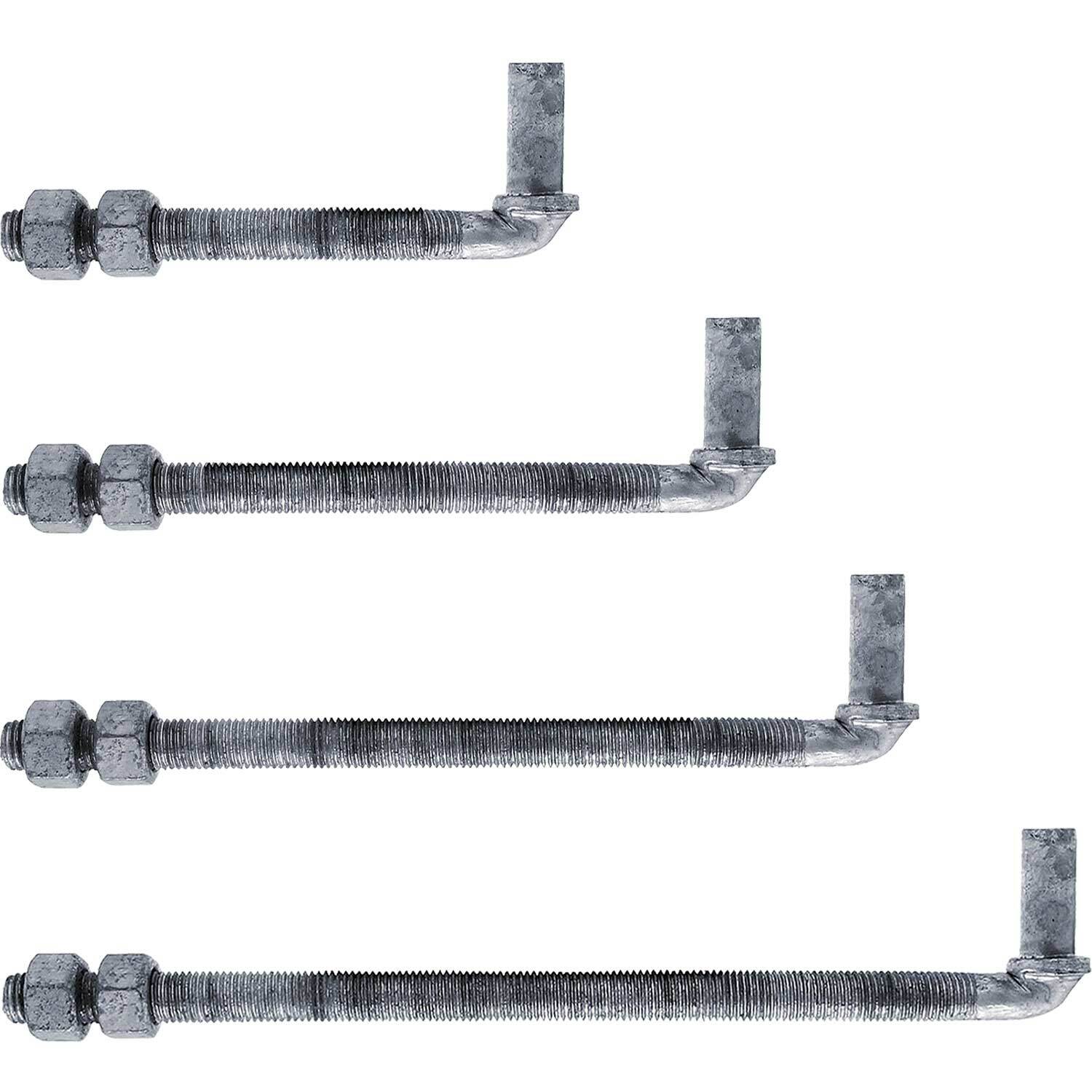 Chain Link Gate J-BOLT HINGE: 5/8" pin Threaded J-Bolt Post Hinges (4 lengths)