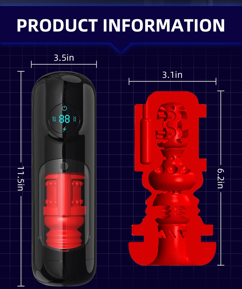 Male Masturbaters Automatic HandsFree Rotating Cup Thrusting Stroker Lubricants