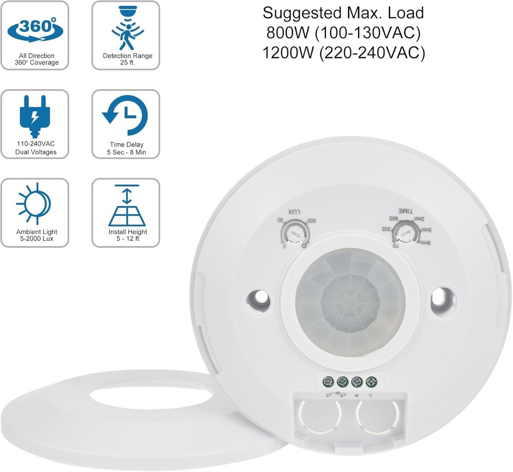 Automatic Ceiling Mount Slim Infrared Motion Sensor Light Switch