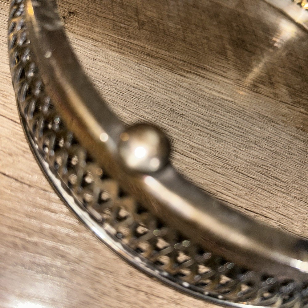 Vintage Cresent SilverPlate Covered Serving/Chafing Dish w/ Divided Glass Insert