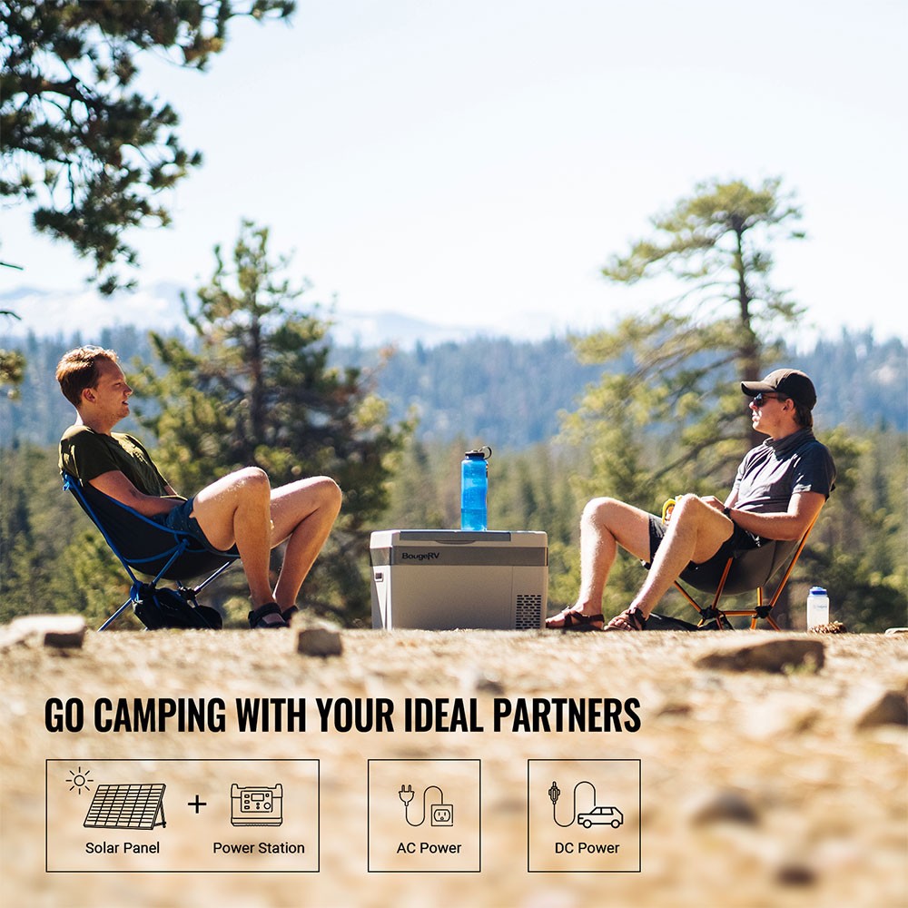 BougeRV 30QT (28L) Car Refrigerator Compressor Cooling 12/24V DC 110-240V AC