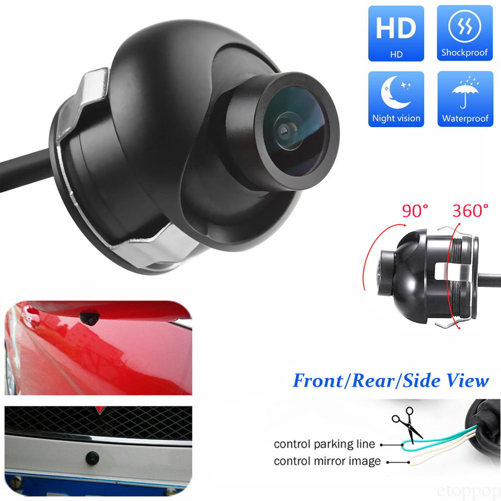 Car Rear Front Side View 360° Rotatable CCD Reversing Backup Camera Night Vision
