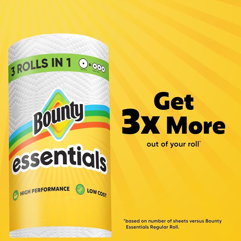 Bounty Essentials Select-A-Size Paper 2 Rolls (162 Sheets each), White