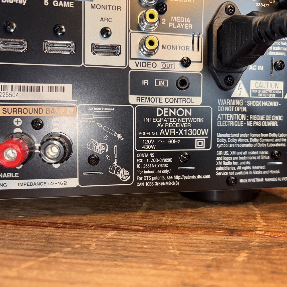 Denon AVR-X1300W 7.2 Channel Network AV Receiver – Working