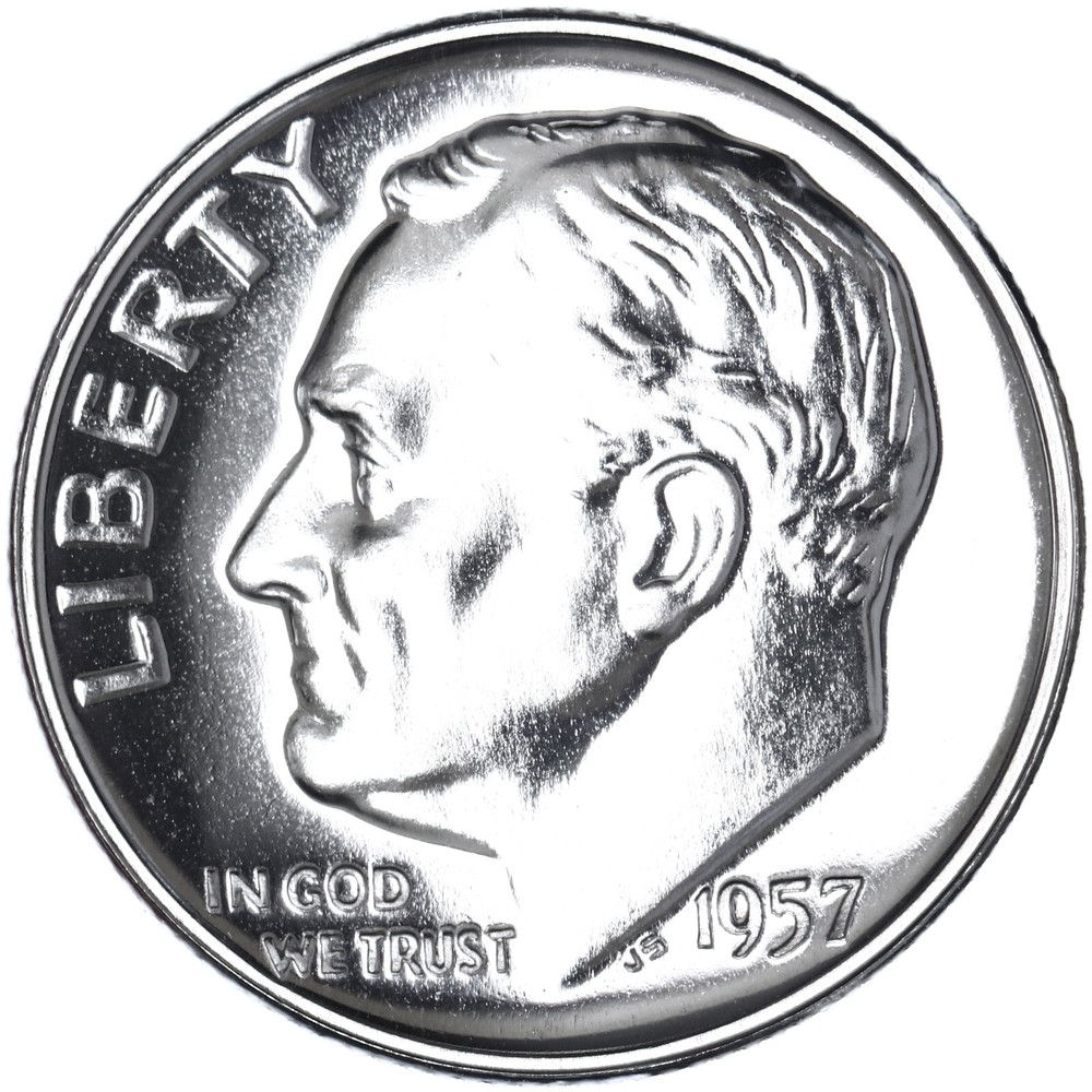 1957 (P) Roosevelt Dime Gem Proof 90% Silver