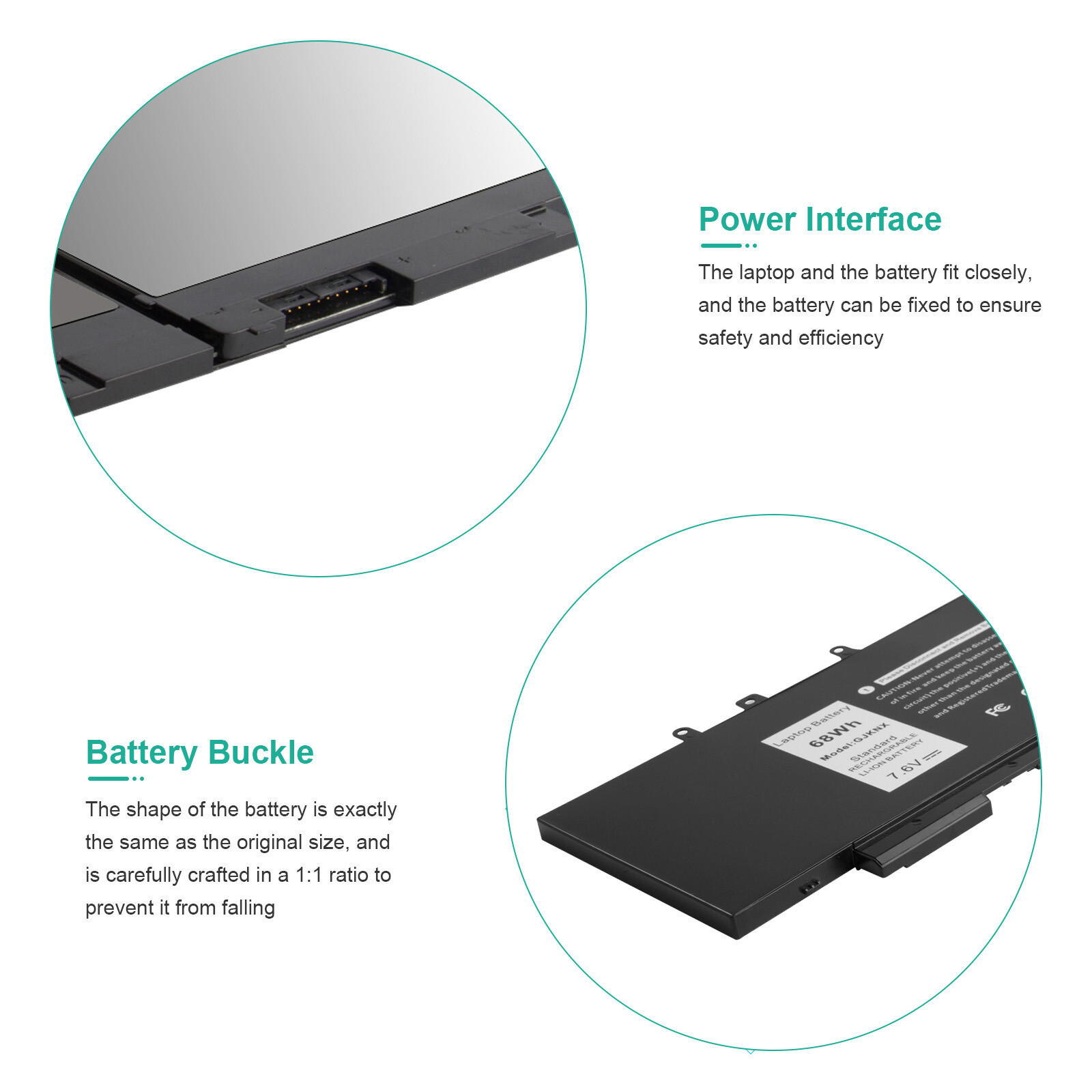 🧡LOT 1-100X GJKNX Battery For Dell Latitude 5480 5580 5490 5590 5488 E5280 68Wh