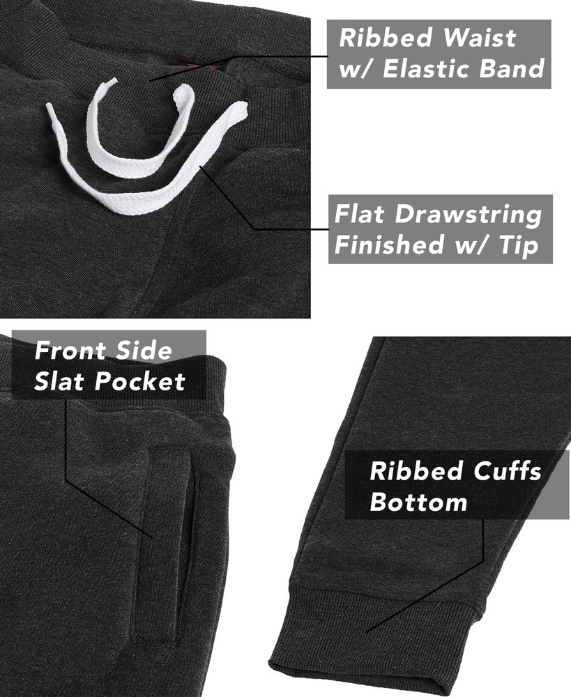 Men's 1570 Basic Active Fleece Jogger Sweatpants Black (A)