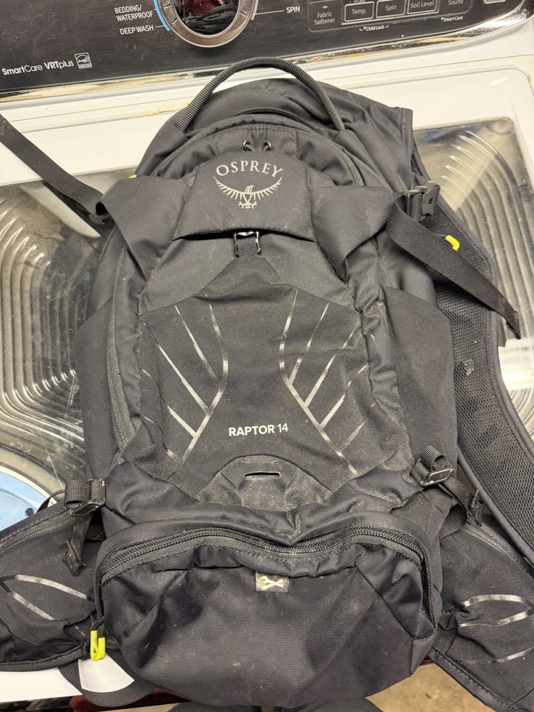 Osprey Raptor 14 Hydration Backpack Black/Green/Lime No Bladder