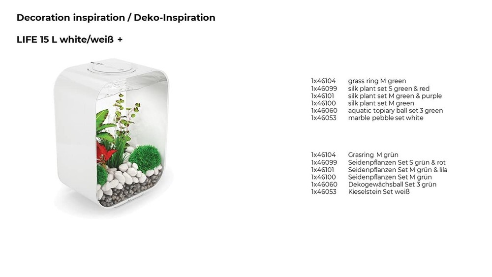 biOrb Marble Pebble Set , Solid and High-Quality Aquarium Decorations, White