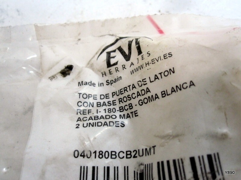 Brass door stop with threaded base ref. White rubber i-180-bcb - matte finish