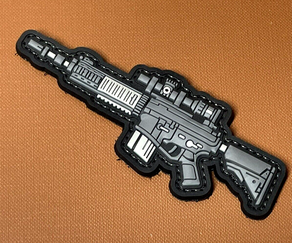 Assault Rifle Tactical PVC Gun Patch, A15 Gun Morale Patch Hook Backed