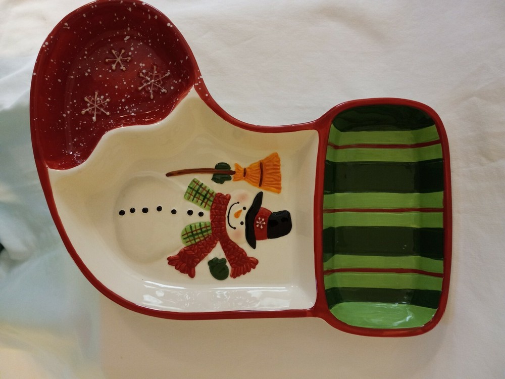 Stocking Divided Serving Dish Belk Home Accents 10x13 Three Section Server
