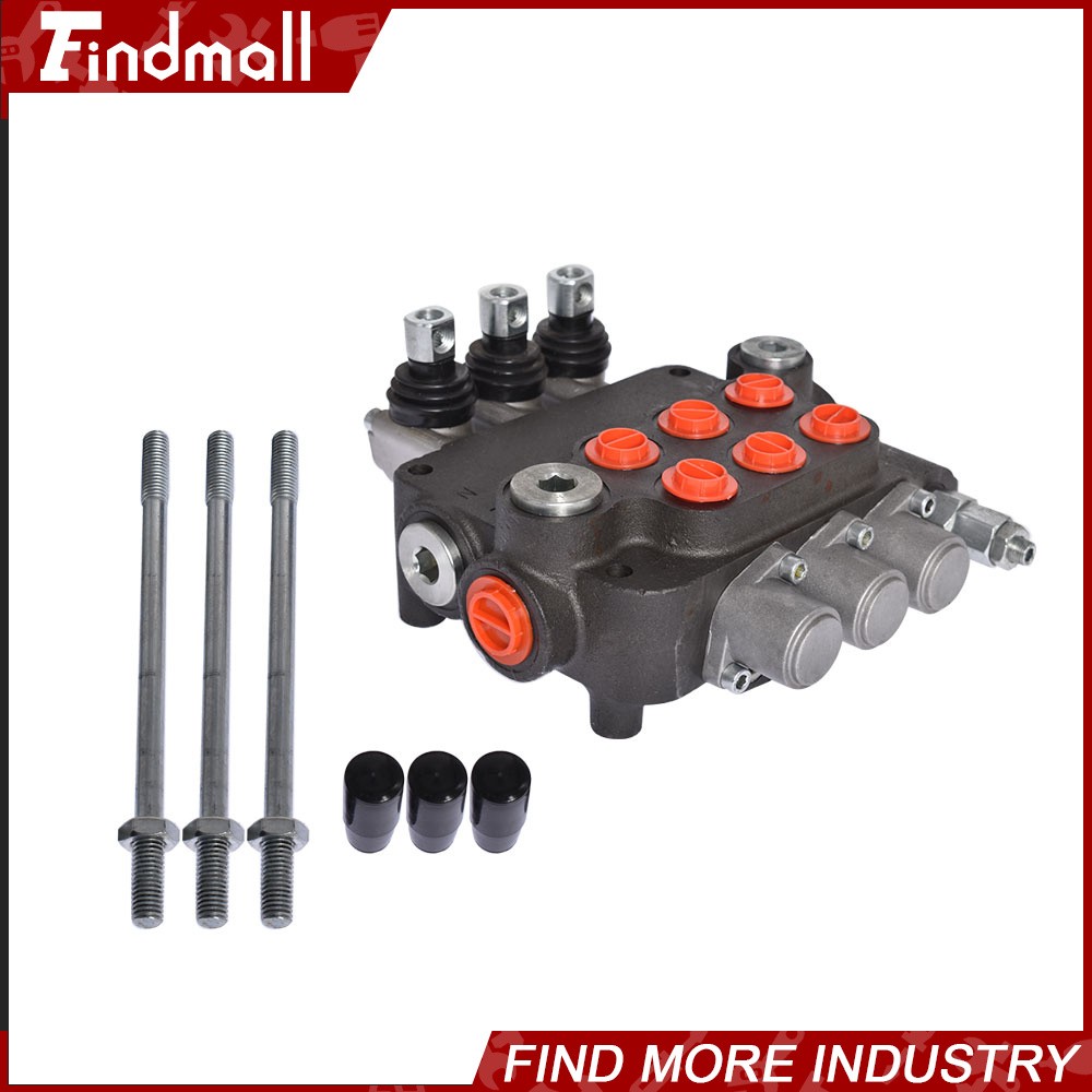 3 Spool 21 GPM Hydraulic Monoblock Double Acting Control Valve SAE Ports NEW