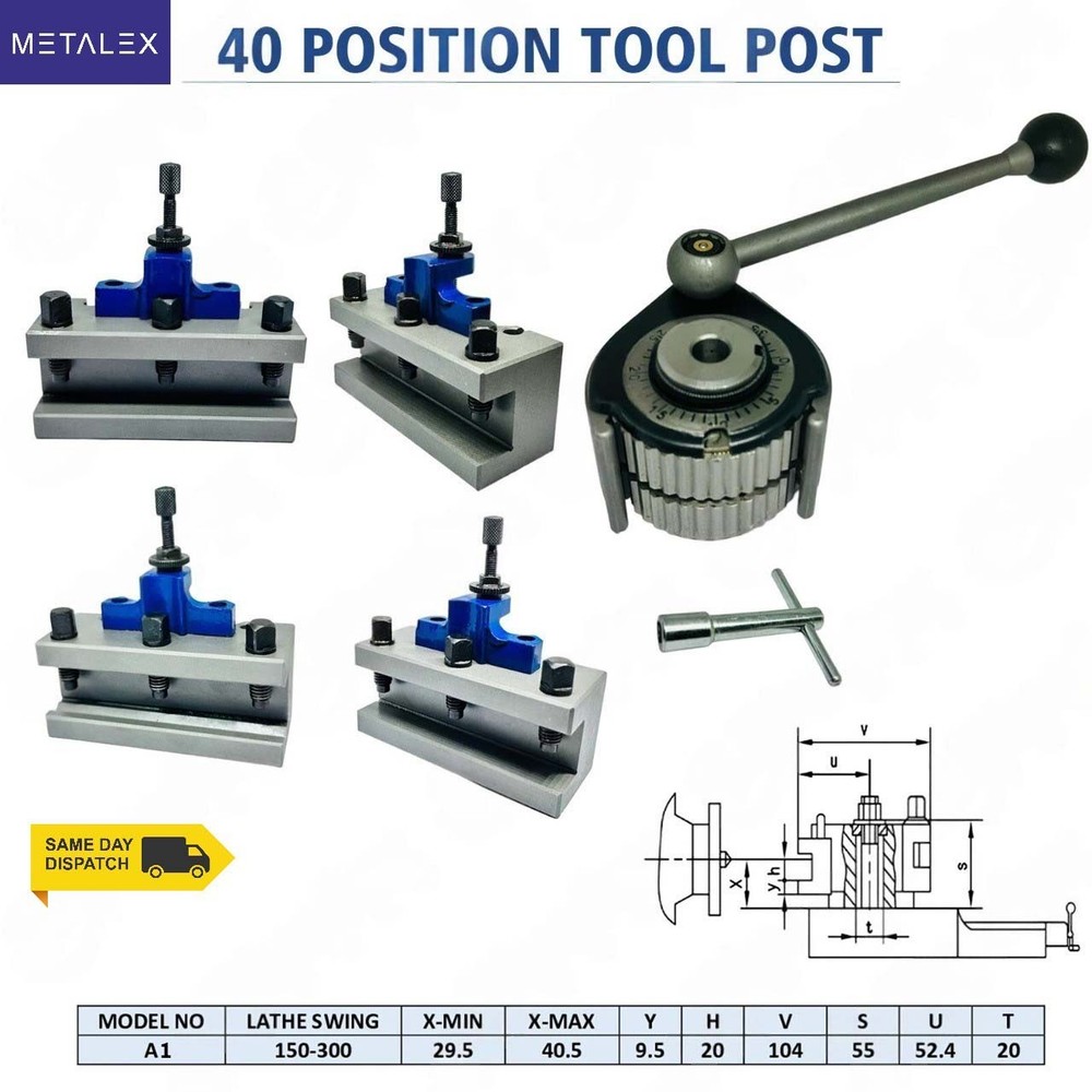 40 Position Quick Change Tool Post A1 Multifix Size With AD2090 AB2090 Holder US
