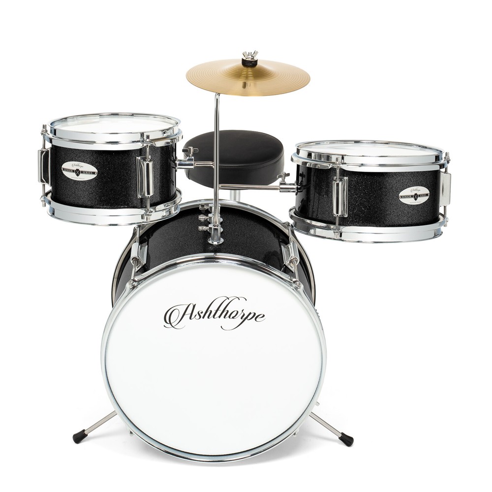 OPEN BOX - 3-Piece Junior Drum Set - Complete Mini Beginner Kit -Black