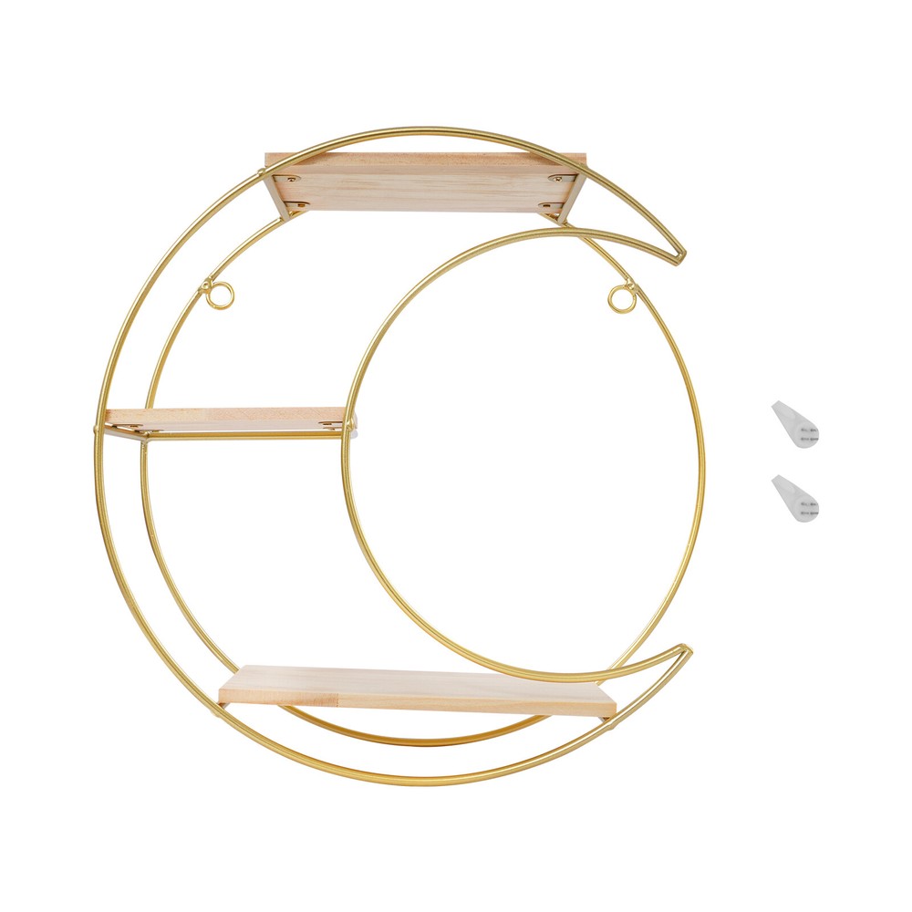 3-tier Wall Mounted Shelf Storage Display Rack Storage Display Rack Round+ Moon