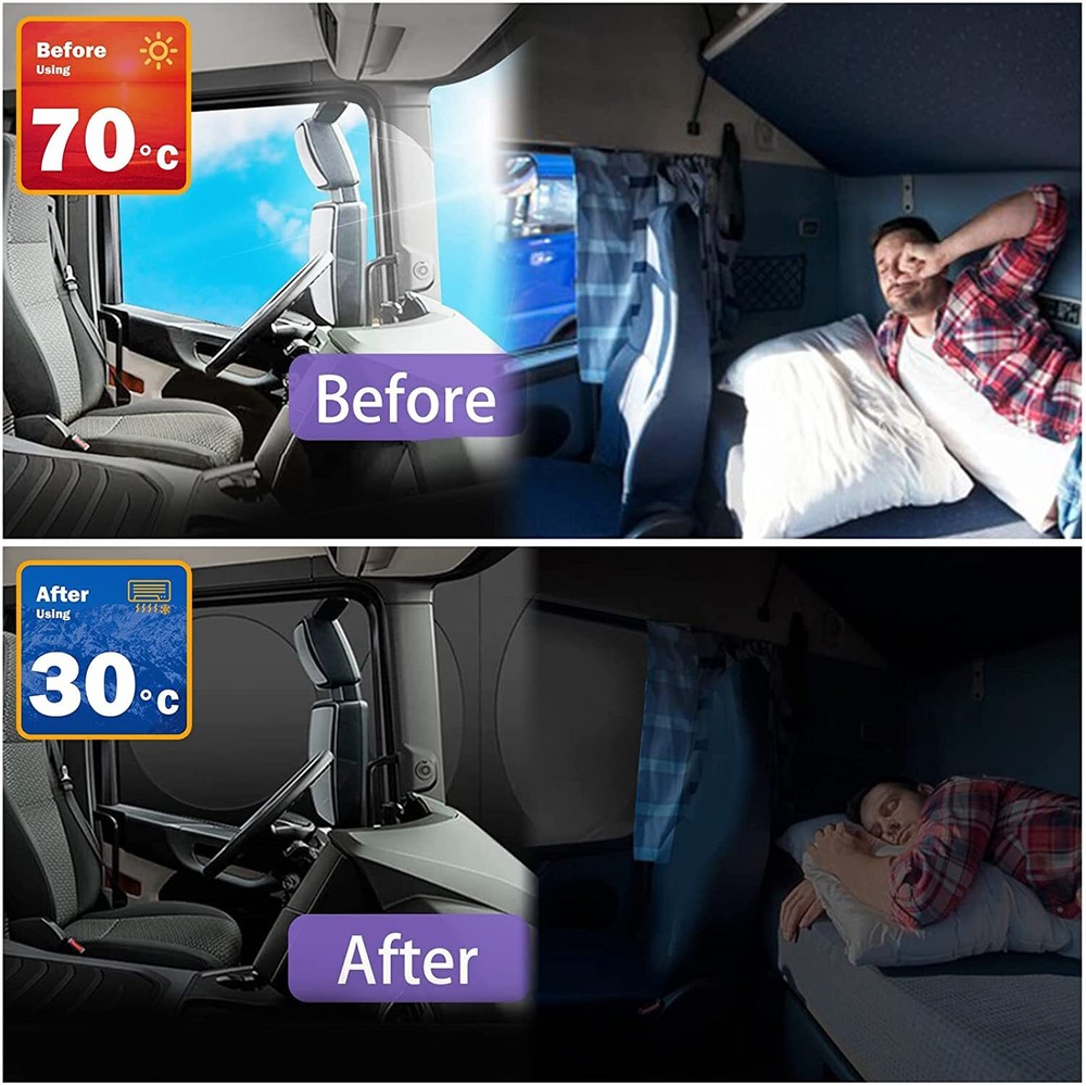 For Ford Econoline E150 E250 Windshield & Side Window Sun Shade UV Block Cover