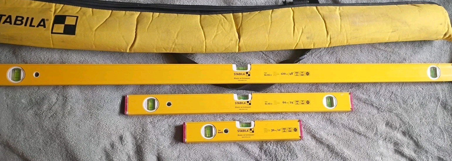 Stabila 3-piece 80AS 80 AS-2 48" 24", 12" Level Set