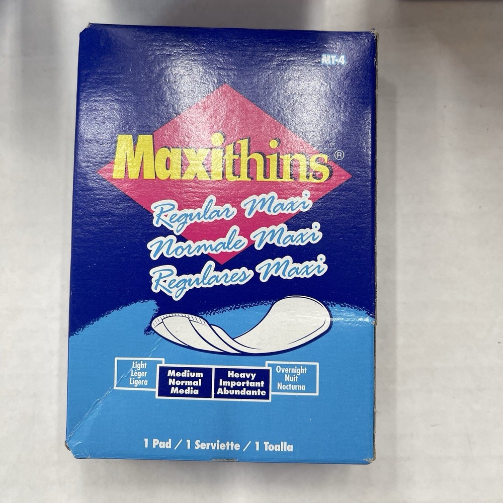 2002 Hospeco Maxithins Regular Protection Maxi Pad #4 Box Vending Machine 18 Box