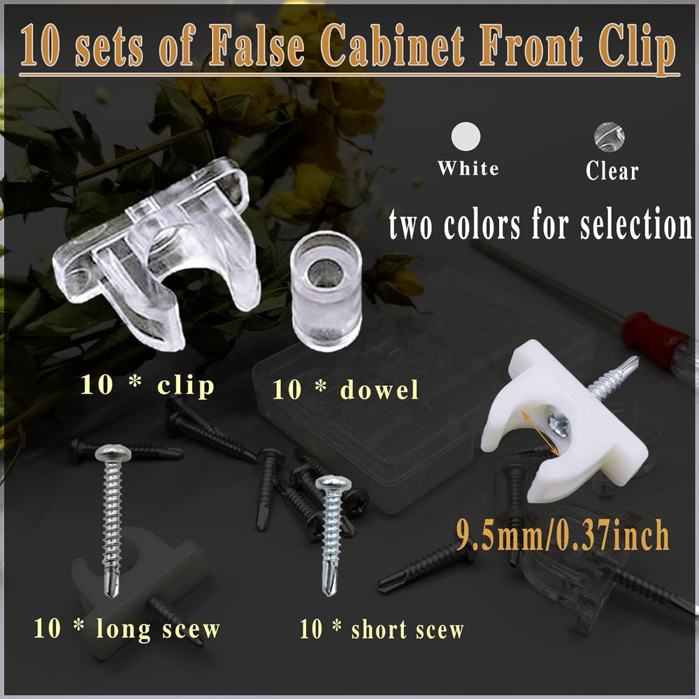 False Cabinet Front Clip False Front Clips False Drawer Front Clips Sink Tip Out