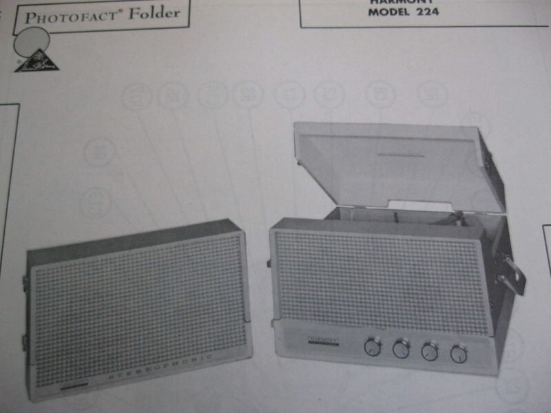 HARMONY 224 PHONOGRAPH RECORD PLAYER PHOTOFACT
