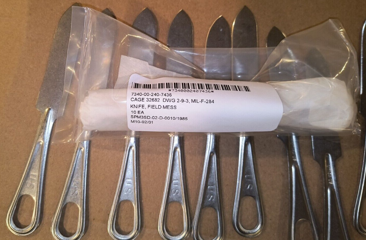 Mess Knife Military 10 Ea Stainless Utensil UTICA Silverware Utensil Shelby P38