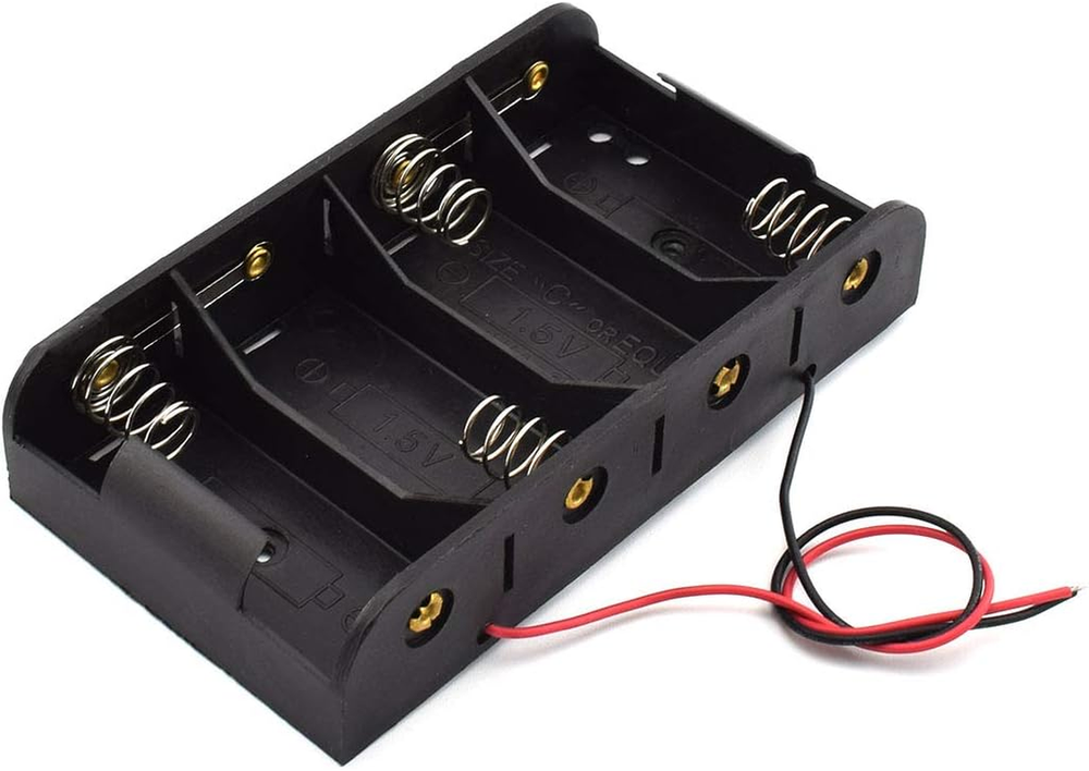 SDTC Tech 2-Pack 4X C Cell Battery Holder 6V C Size Battery Case Box with Wire L
