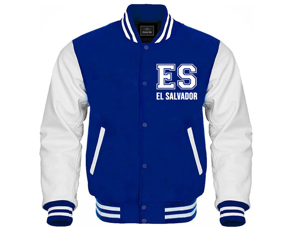 El Salvador Blue Varsity Jacket – Classic ES Design